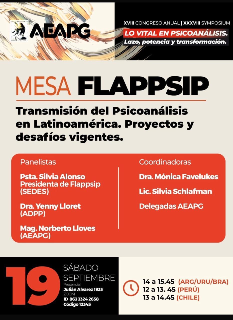 Cartaz de evento das associadas da FLAPPSIP